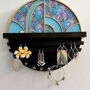 Jewelry Organizer Wall Mounted, Unique Jewelry Holder, Jewelry Display Organizer,Wood Earring Holder, Jewelry Display Holder,