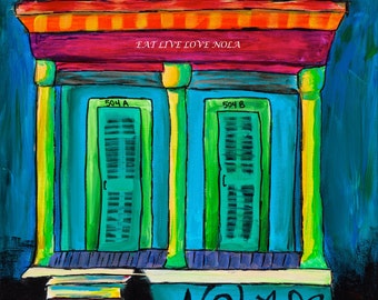 Colorful New Orleans Shotgun House PRINT