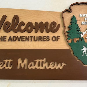 Personalized National Park Sign, Custom Wedding Sign, Hiker Gift, Nature Lover, Anniversary, park theme, RV Camping, Campsite sign