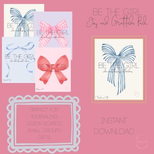 Seja a Garota - Afirmações Cristãs para Alegria e Gratidão/Cartões Digitais para Imprimir com as Escrituras/Encorajamento para Mulheres Cristãs