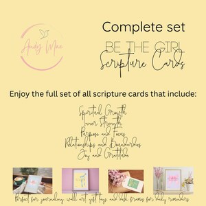 Seja a Garota - conjunto completo de afirmações cristãs/conjunto de cartas com versículos bíblicos/download digital baseado na fé