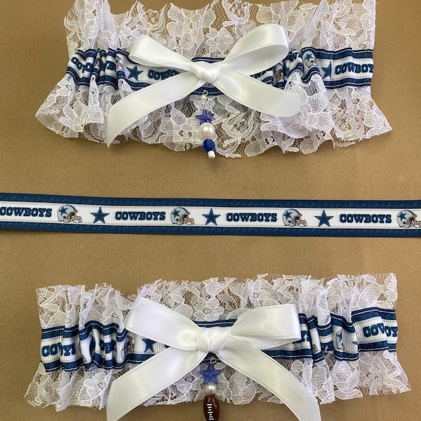 Dallas Cowboys Wedding Garters, Bridal Garter, NFL Garter, Something Blue