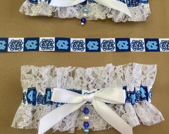 University of North Carolina Tarheels Garters, Wedding Garter, Bridal Garter, College Garter, Graduation Garter