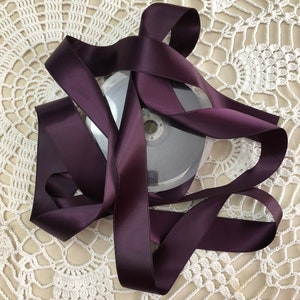 Eggplant/Purple/Plum Ribbon - 1.5&quot; Wide Double Faced Ribbon, Craft Projects, Wedding Supplies, Floral Supplies, Wedding Bouquet Ribbon Wrap