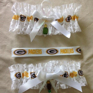 Green Bay Packers Garters, Wedding Garter, Bridal Garter, NFL Garter image 1