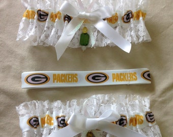 Green Bay Packers Garters, Wedding Garter, Bridal Garter, NFL Garter