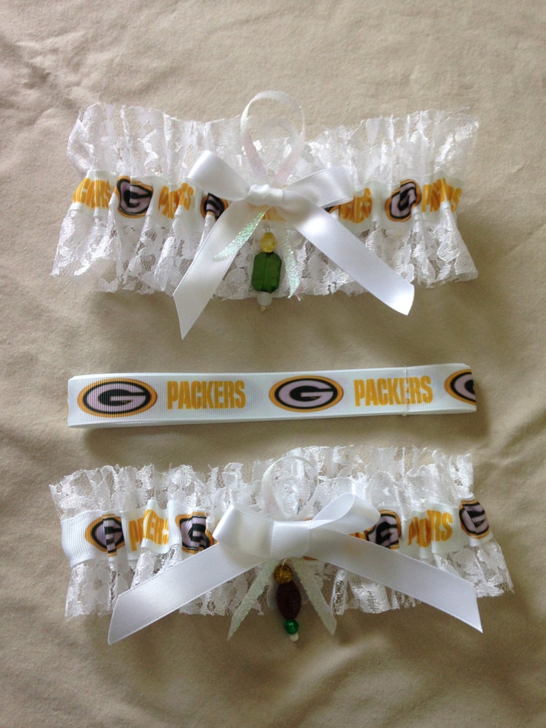 Green Bay Packers Garters, Wedding Garter, Bridal Garter, NFL Garter image 1