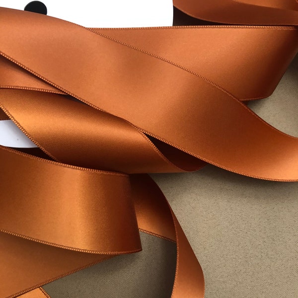 Terracotta/Toffee/Burnt Orange Ribbon - 1.5" Wide Double Faced, Craft Projects, Wedding Bouquet Wrap, Wedding Supplies, Floral Supplies