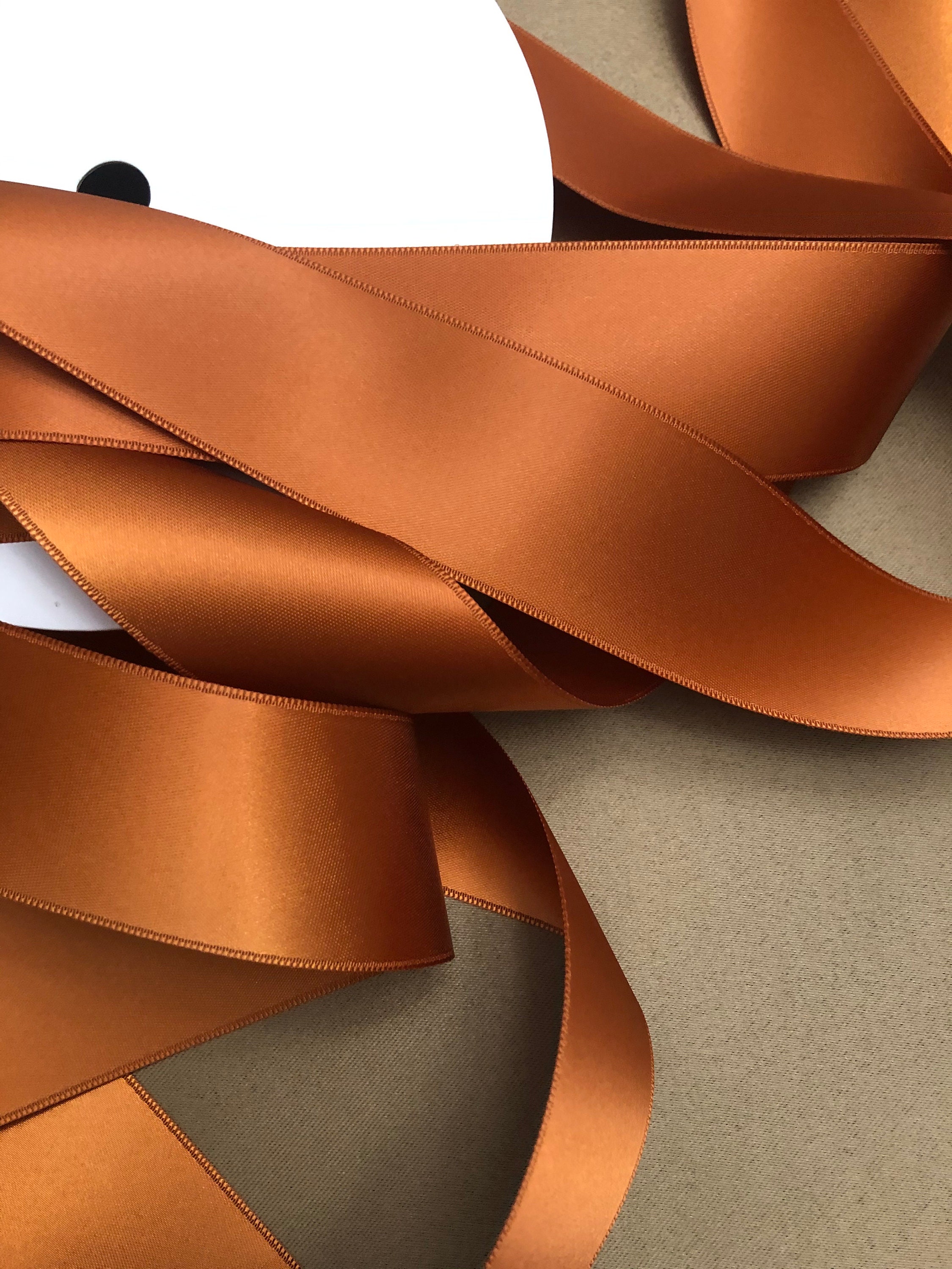 HUIHUANG Rust Red Ribbon 1 inch Extra Density Rust Gift Ribbon Luxury  Shimmer Satin Ribbon for Christmas Holiday Decor, Crafts and Bows, Flower