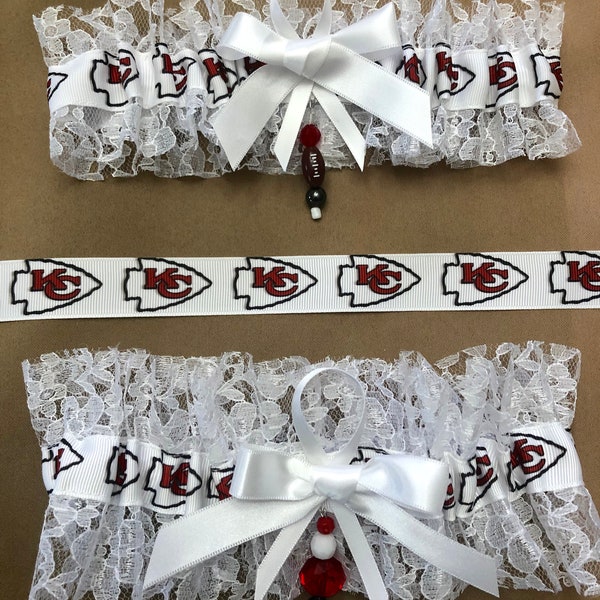 Kansas City Chiefs Garters, Wedding Garter, Bridal Garter, NFL Garter