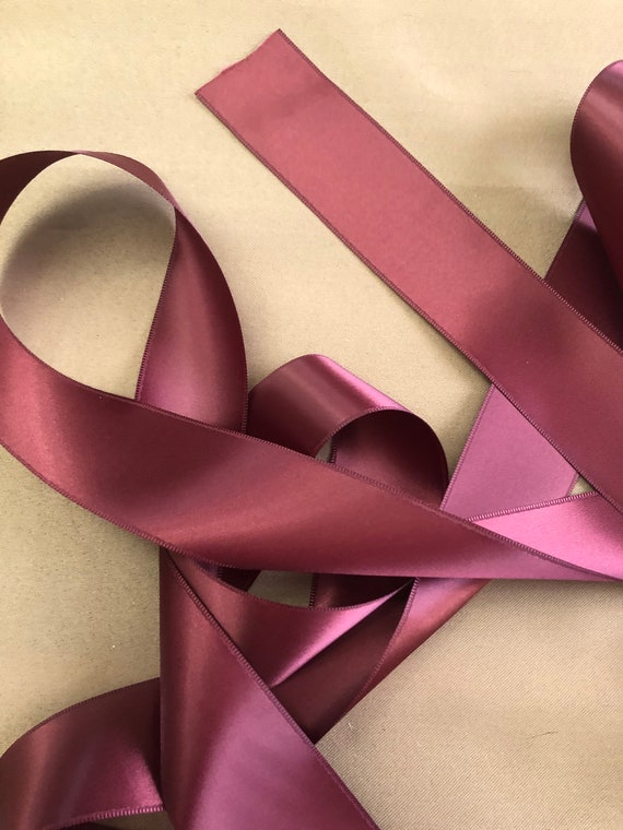 Dark Burgundy Ribbon 1.5 Wide Double Faced, by the YARD, Craft Projects,  Wedding or Floral Supplies, Wedding Bouquet Ribbon Wrap 