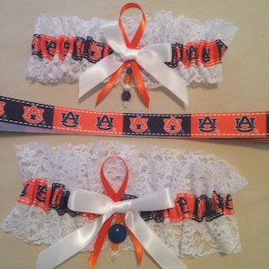 Auburn Tigers Garter - 2.5&quot; wide, Wedding Garter, Bridal Garter, College Garter, Graduation Garter