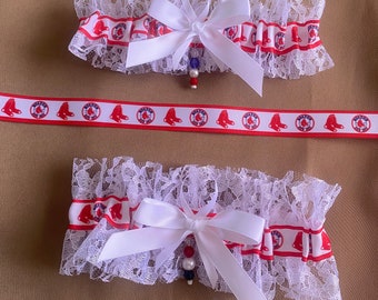 Boston Red Sox Garters, Wedding Garter, Bridal Garter, Something Blue, MLB Garter