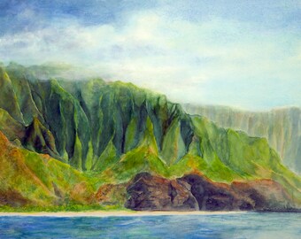 Na Pali Coast Painting 18x24 Art Print