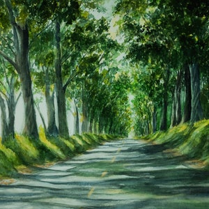 Kauai Tree Tunnel Painting 18x24 Art Print