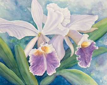Orchid Painting 12x16 Art Print