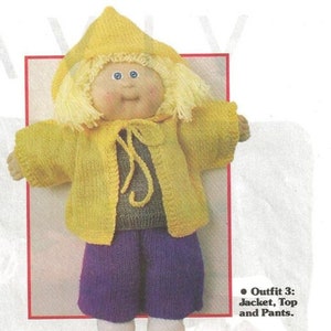 Knitting Pattern Cabbage Patch Doll Four Outfits 1988 New Idea Vintage