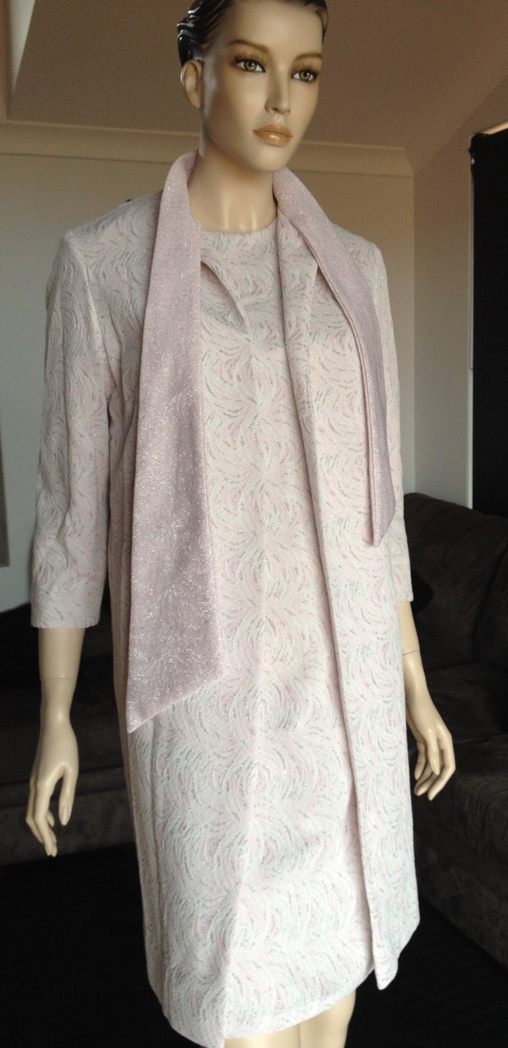 Coat Pink Lurex Matching Belt 