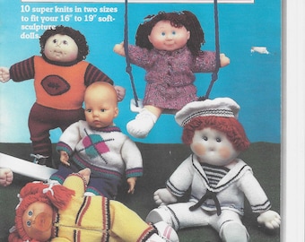 Ropa para muñecas Cabbage Patch vintage de 1985: Diez patrones de tejido (descarga digital)