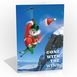 Ski Christmas Cards 18 card pack A5 Size Funny greeting cards Card for husband Card for wife image 4