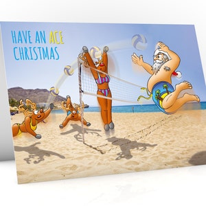 de Noël de volleyball de plage | Le Père Noël fait mouche