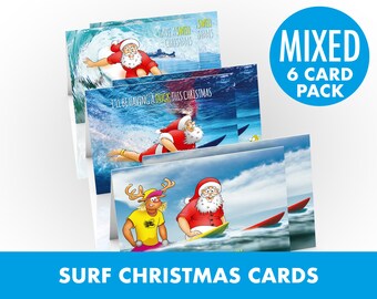 Mixed Pack of Surf Christmas Cards Card for Surfer - Etsy Mixed Pack of Surf Christmas Cards Card for Surfer - Etsy