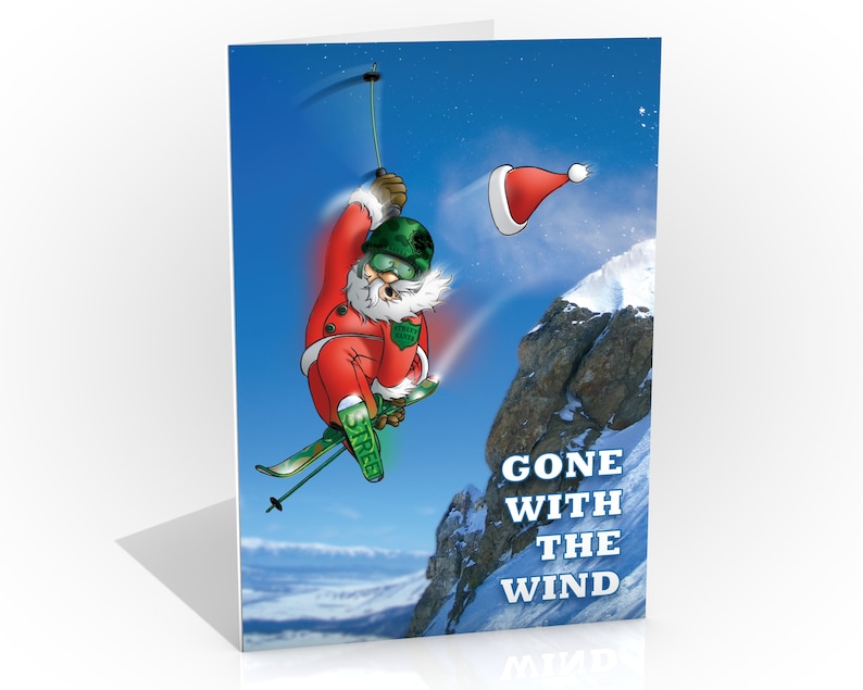 Ski Christmas Cards 12 Card Pack A5 Size Funny Christmas Etsy