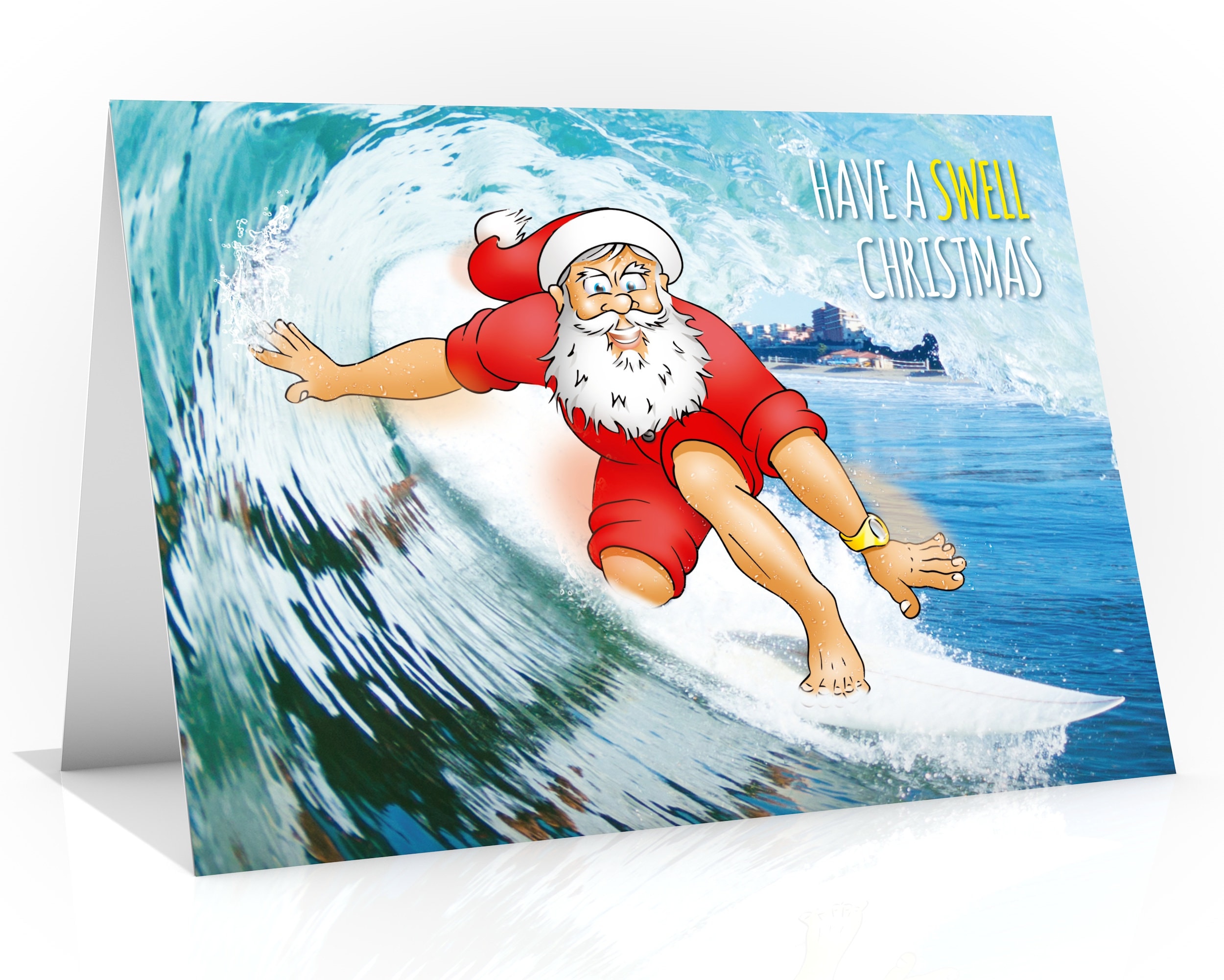 Surf Christmas Card Surfing Greeting Card Funny Card Humorous Etsy Canada