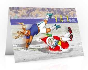 Football Christmas card | VAR Very Angry Reindeer | Funny card for Son, Daughter, Nephew, Niece | A5 size