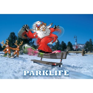 Snowboard Christmas Cards 6 card pack A5 Size Funny Snowboard cards image 6