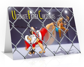 Karate Kerstkaart - MMA Kerstkaart - Kickboksen Kerstkaart - Grappige Kerstkaart - Kaart voor echtgenoot - Kaart voor vriendje