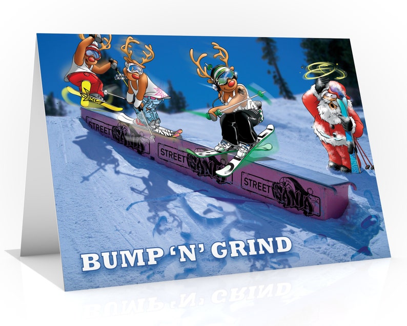 Ski Christmas Cards 18 card pack A5 Size Funny greeting cards Card for husband Card for wife image 2