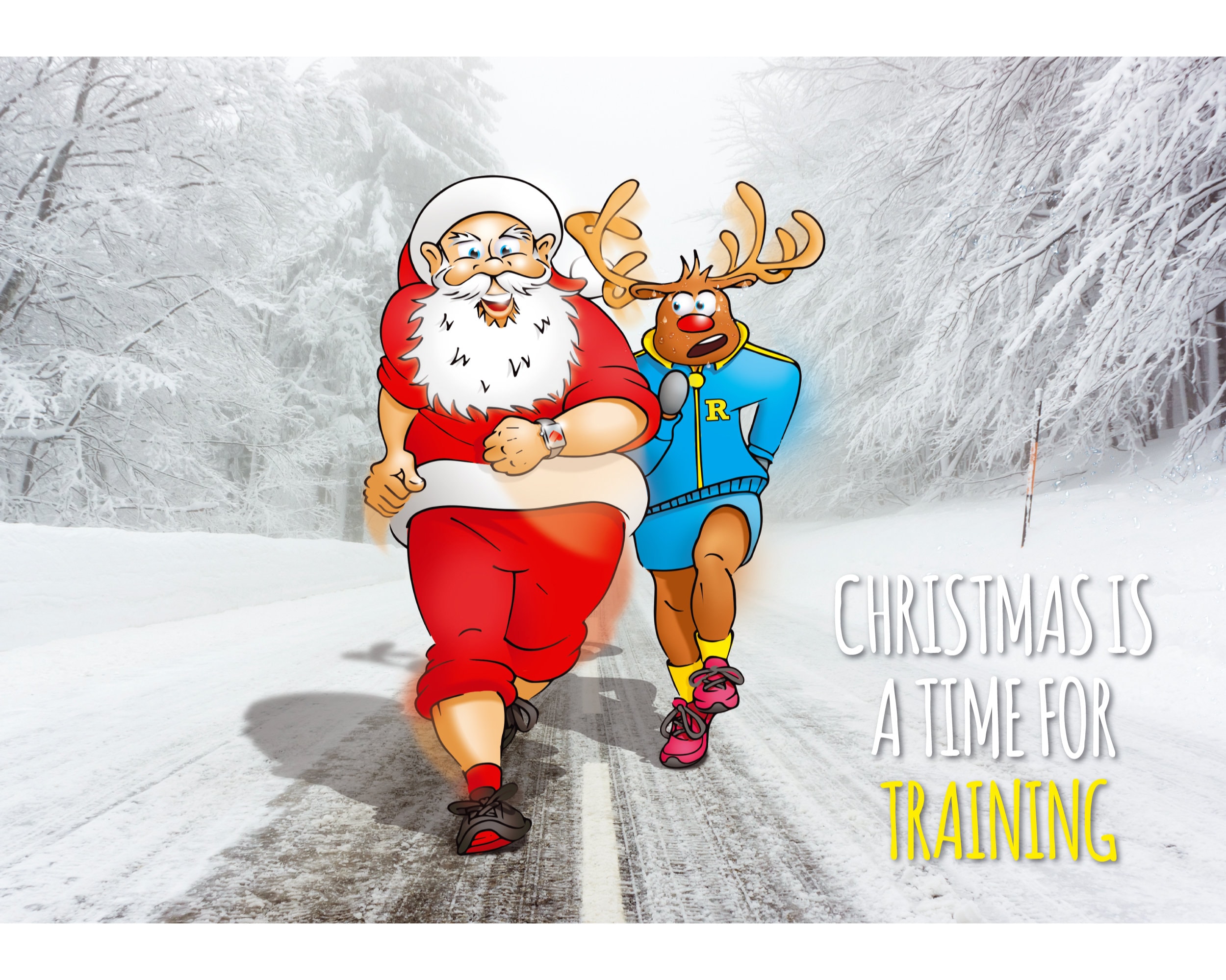Running Christmas Funny athletics training card Humour Etsy