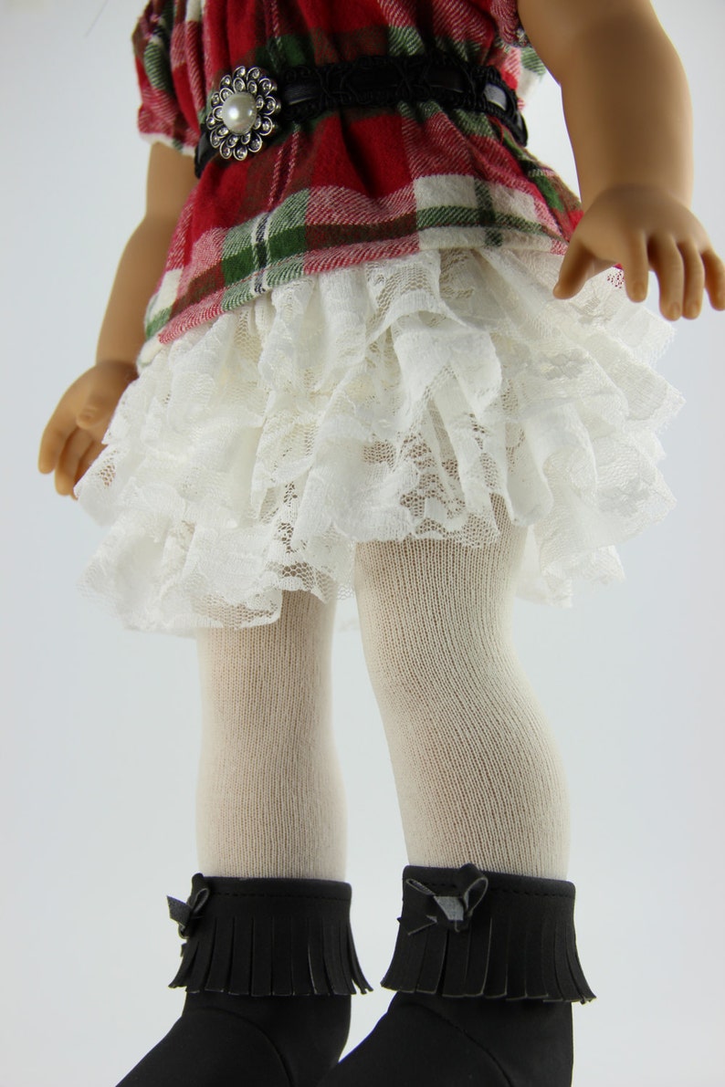 Handmade 18 inch doll clothes Red plaid 4 piece lace skirt Etsy