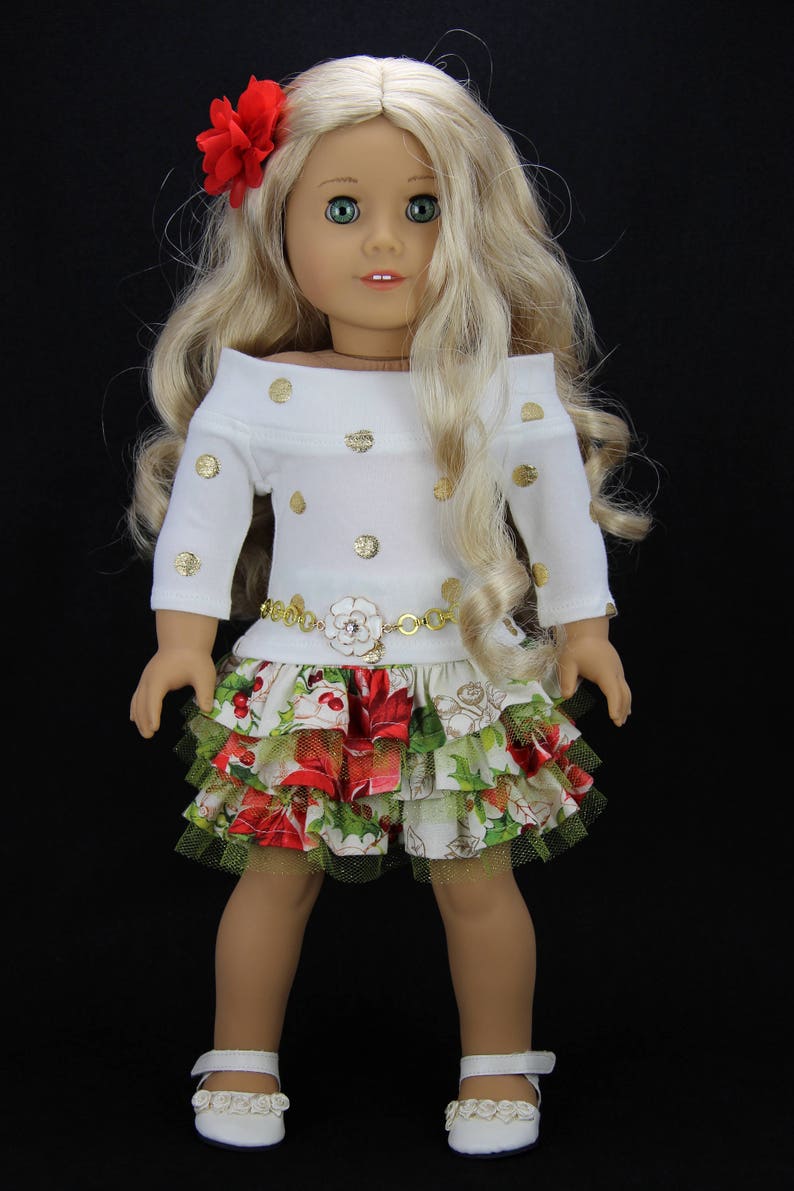 Handmade 18 inch doll clothes Christmas 4 piece ruffled Etsy
