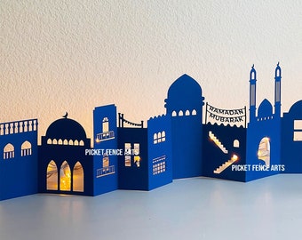 Self Standing Ramadan City, Ramadan Cityscape, Ramadan Decor, Ramdan Skyline, Ramadan Streets