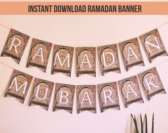 Moroccan Ramadan Banner, DIY, Printable Ramadan Banner, Moroccan Banner, Eid Banner, Ramadan Decor, Ramadan Decorations, PDF Banner