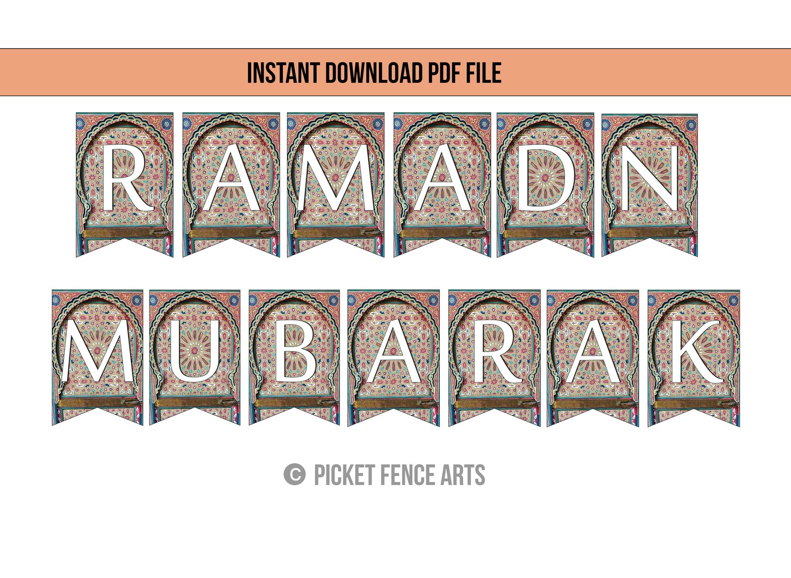 Moroccan Ramadan Banner DIY Printable Ramadan Banner Etsy