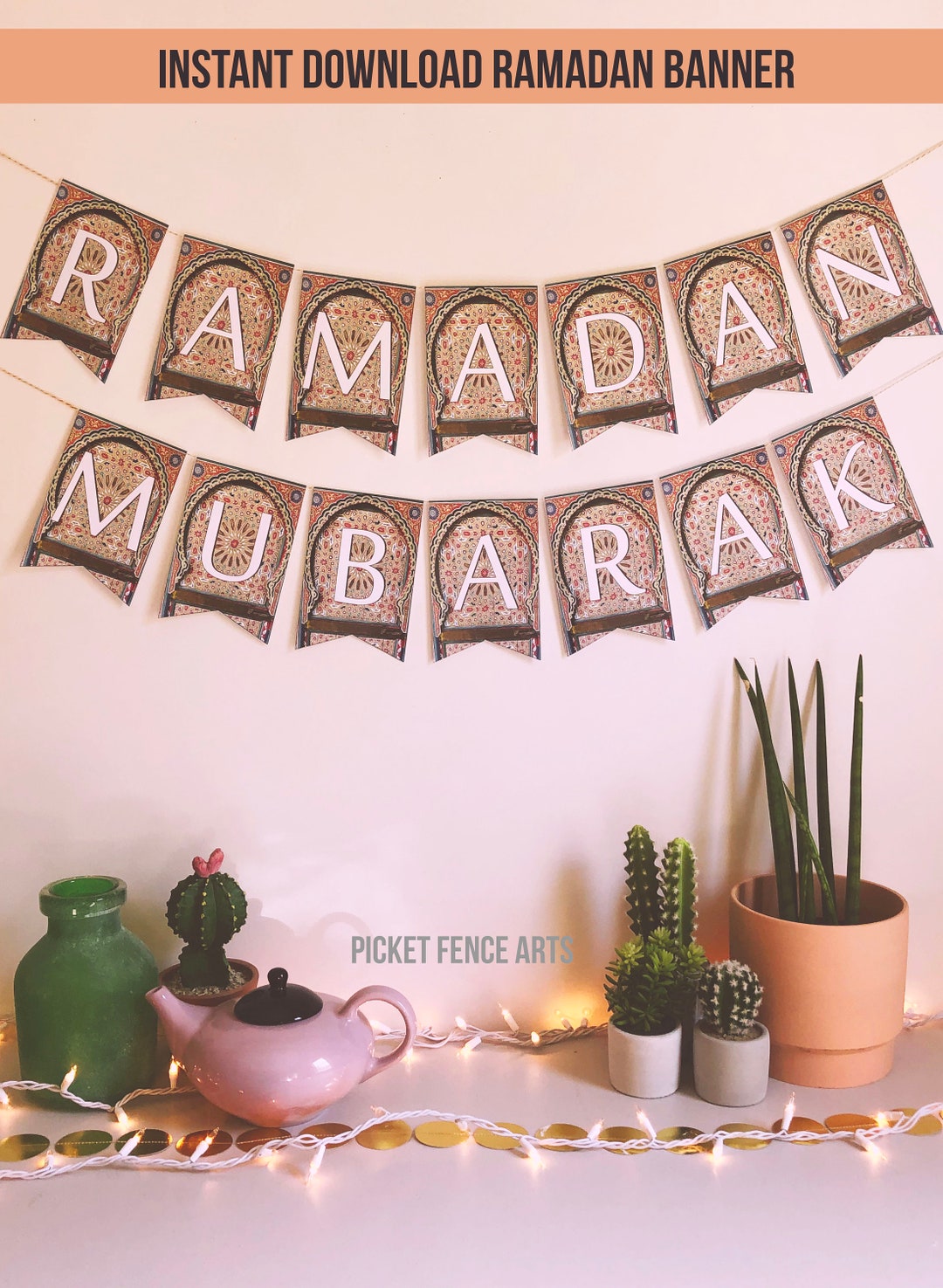 Moroccan Ramadan Banner, DIY, Printable Ramadan Banner, Moroccan Banner ...