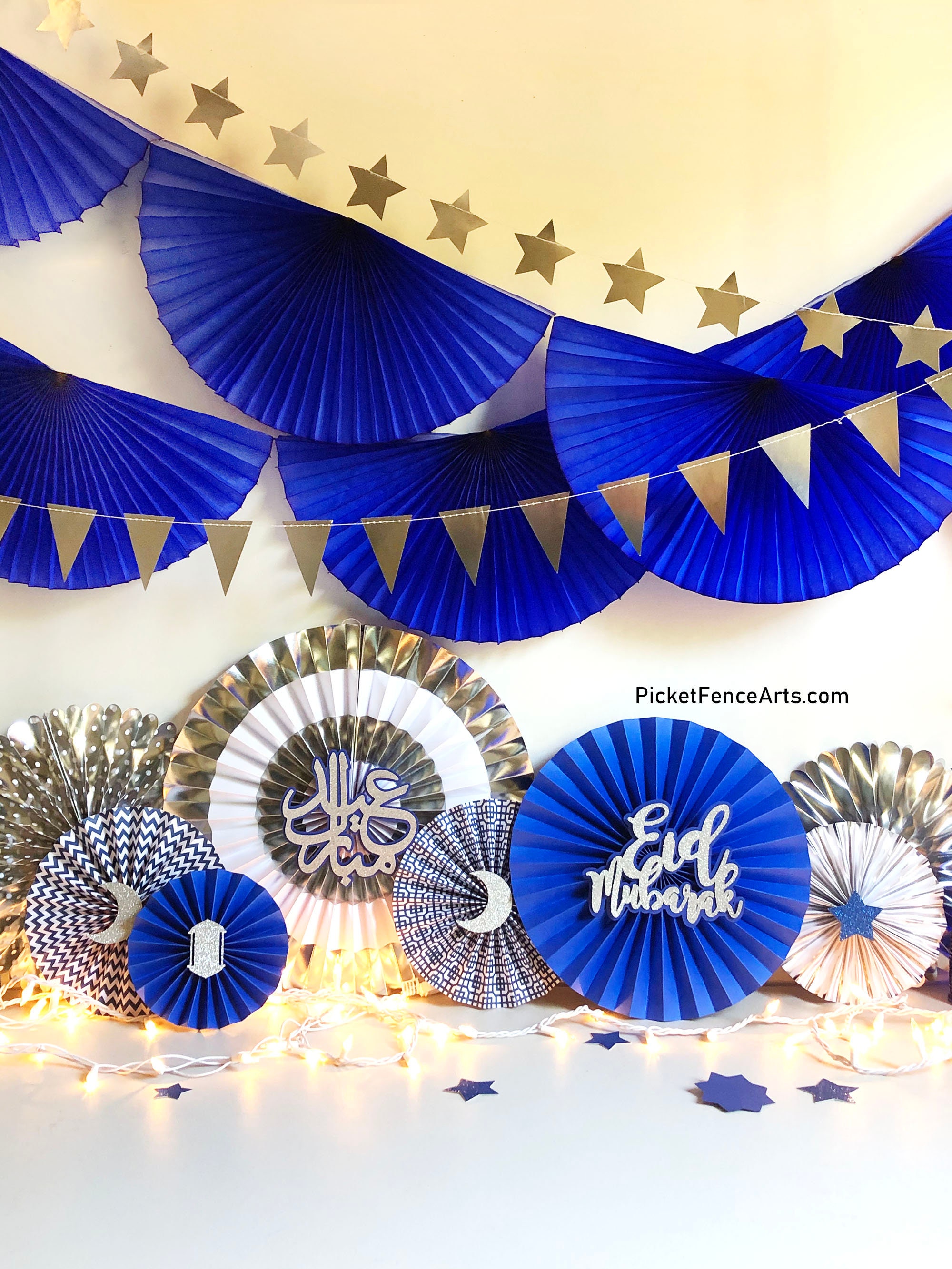 Blue & Silver Eid Decor Eid Decorations Eid Paper Fans - Etsy Hong ...