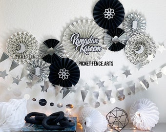 Silver and Black Ramadan Decor, Ramadan Decor, Ramadan Mubarak, Eid, Happy Eid, Eid Mubarak, Islamic Decor, Eid Decorations