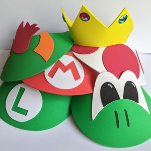 Mario Party Hats Mario, Luigi, Bowser, Toad, or Yoshi