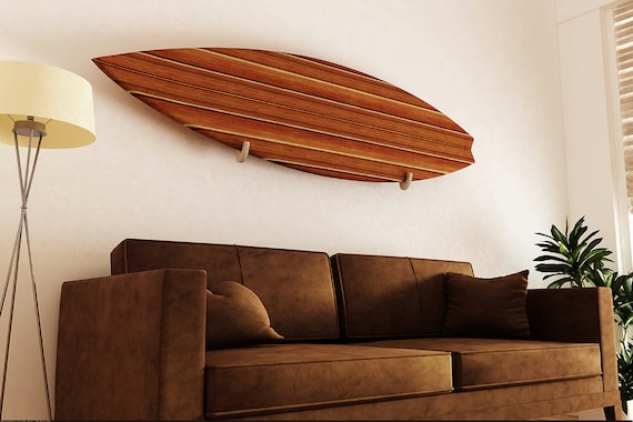 Surfboard Rack. Single Board Wall Display. Handcrafted Out of Natural Wood. Great Item for Your Home Shop or Bar. Etsy UK
