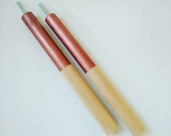 Fahrrad Haken zur Wandbefestigung. Holz Fixie Haken. Kupfer Farbe.