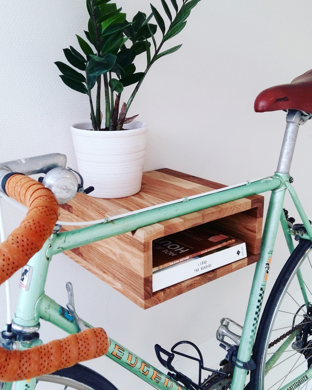 Rustic Bike Rack Basic wooden bike rack. Solid oak wood bike storage cabinet. - Etsy ...