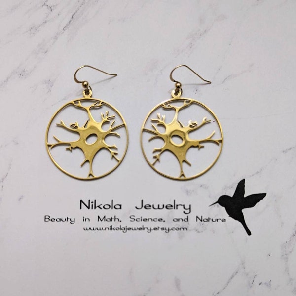 Dendritic Cell Silver or Gold Earrings, DC Cell Earrings, Immunology, Biology Earrings, Scientist Gifts, Immune System, Immunologist Gifts