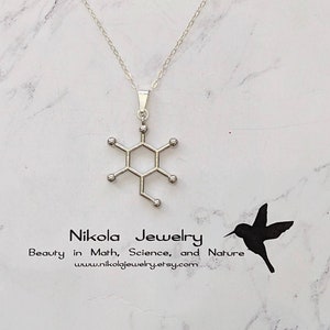 Silver Glucose Molecule Necklace: Biochemistry Jewelry