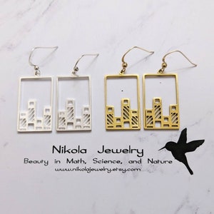 Graph Earrings in Gold or Silver, Math Earrings, Graph Jewelry, Geometric Earrings, Math Teacher Gift
