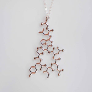 Oxytocin Molecule Silver Necklace, Chemistry Geek Jewelry, Bonding Molecule, Biology Jewelry, Oxytocin Pendant Bio-Chemistry Love Hormone