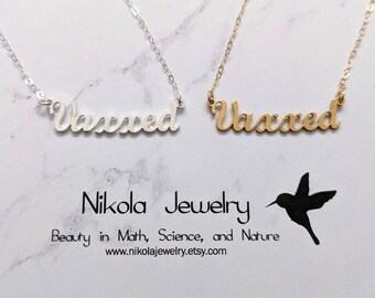 Vaxxed Necklace: Gold or Silver Biology Jewelry